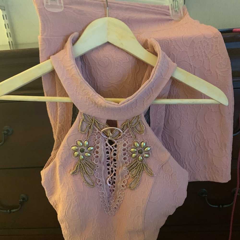 Pink two dress piece